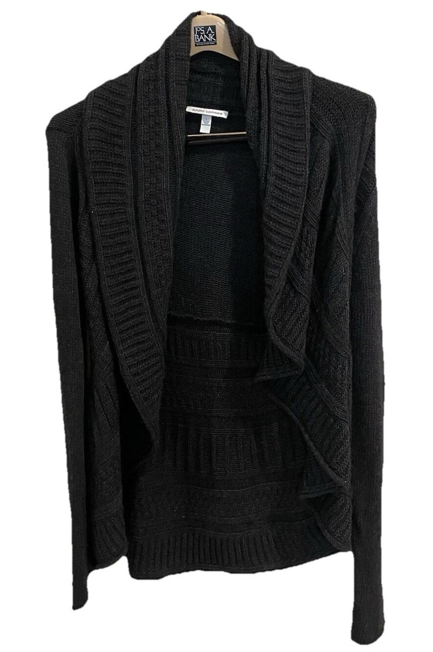 Autumn Cashmere Charcoal Gray, Open Front Sweater Sz L, Stylish , Soft & Warm